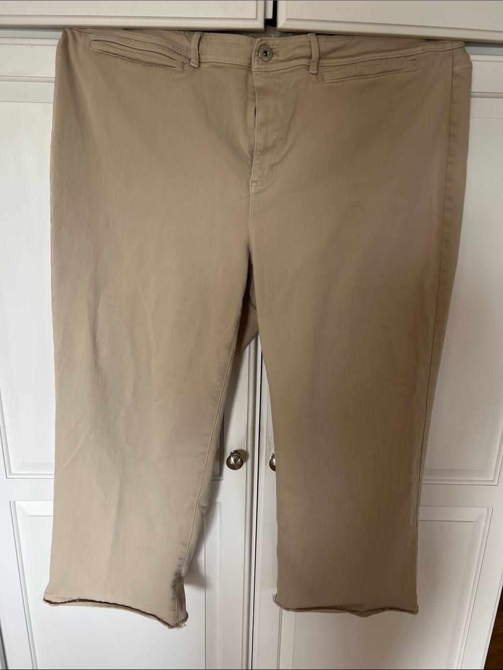 J. Jill Women’s High Rise, Wide leg  Ankle Stretch Jeans in Light Khaki